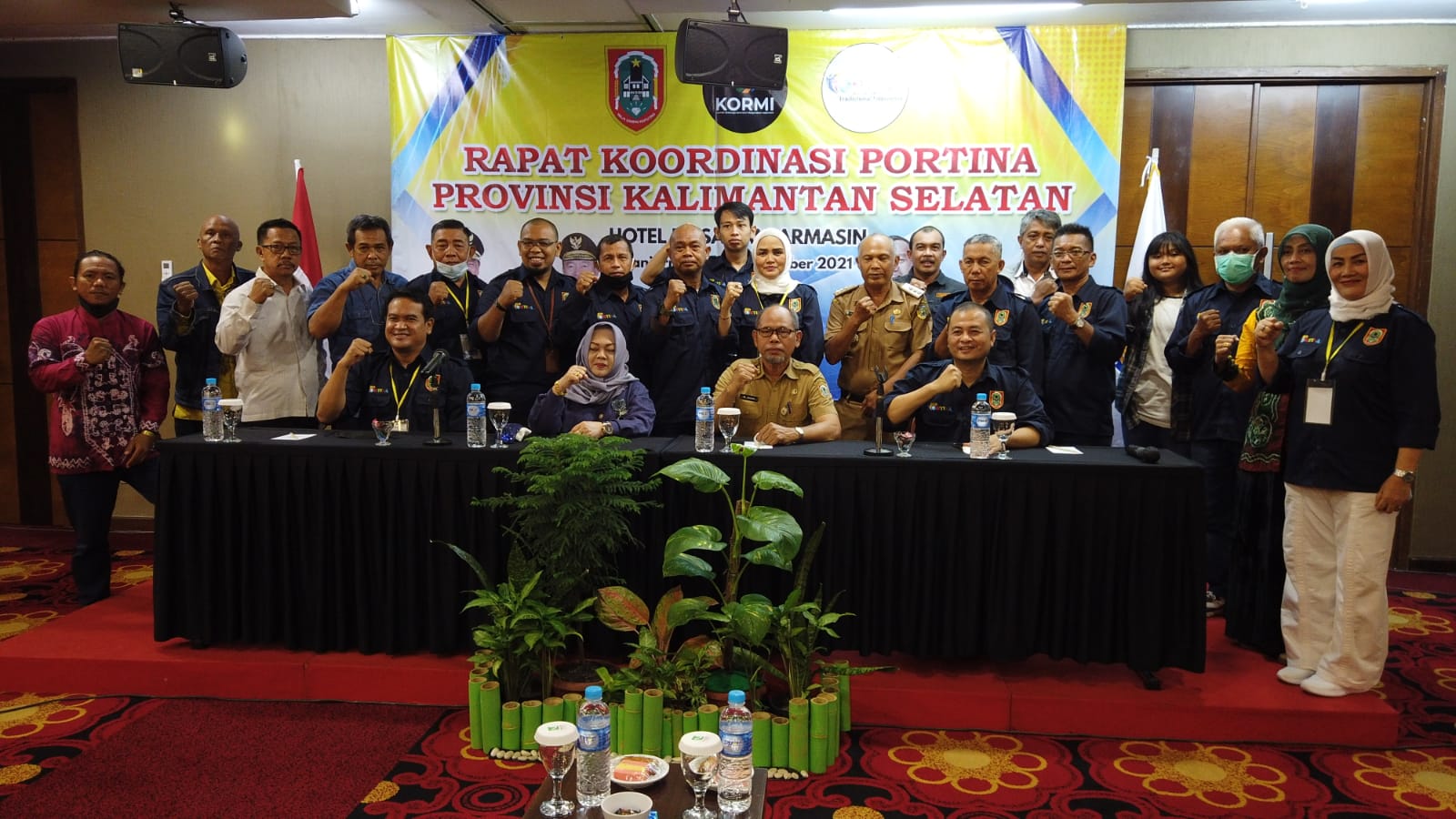 rapat koordinasi (rakor) Portina Kalsel bersama pengurus kabupaten/kota di Banjarmasin, Senin (20/12).