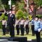 pelaksanaan upacara Peringatan Hari Ulang Tahun ke-73 Proklamasi Gubernur Tentara Alri Divisi IV Pertahanan Kalimantan di Halaman Kantor Bupati Tala