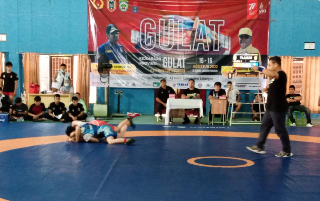 Piala Bupati Balangan Kejurprov Gulat se-Kalimantan Selatan, Diikuti 107 Peserta.