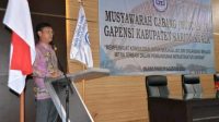 Wakil Bupati Barito Kuala H Rahmadian Noor membuka muscab Gapensi di Aula Mufakat, Marabahan