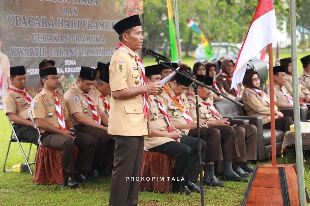 Bupati Tanah Laut, HM Sukamta saat menghadiri Peringatan ke-61 Hari Pramuka.