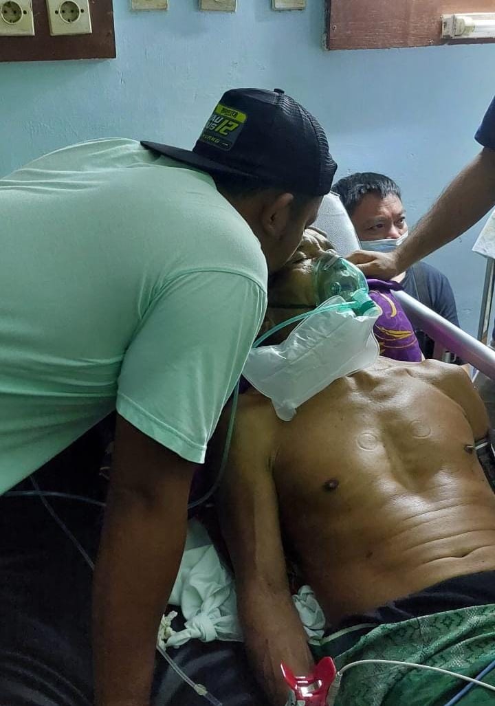 Foto korban, saat korban mendapatkan penanganan di RSUD Balangan ( Foto Rins LK)