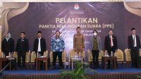 Bupati Banjar, H Saidi Mansyur saat menghadiri pelantikan anggota PPS se kabupaten Banjar, di Grand Dafam Q Hotel Banjarbaru, Selasa (24/1/2024) pagi.