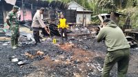 Satreskrim Polres Balangan telah melaksanakan olah Tempat Kejadian Perkara (TKP) kebakaran di Desa Mauya RT 01, Kecamatan Halong. (Foto: Polres Balangan).