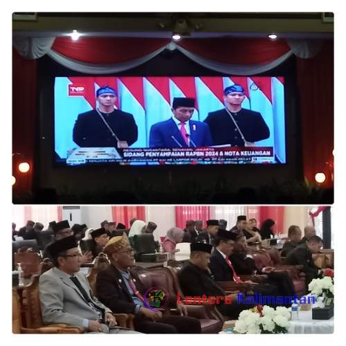 Rapat Paripurna DPRD Tala mendengarkan pidato Presiden RI Joko Widodo penyampaian RAPBN 2024 dan Nota Keuangan. Rabu (16/8/2023). Photo: Asep/lenterakalimantan.com