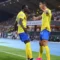 Cristiano Ronaldo lakukan seleberasi saat menjebol gawang Al Fateh, Sadio Mane ikuti seleberasi CR7. Sumber: Twitter @AlNassr_EN