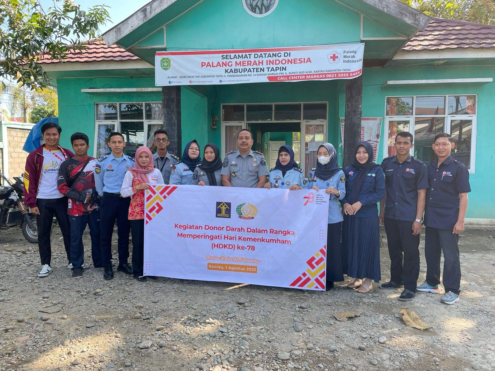 Rutan Kelas IIB Rantau Gelar Bakti Sosial Donor Darah Sambut HUT Kemenkumham Ke-78