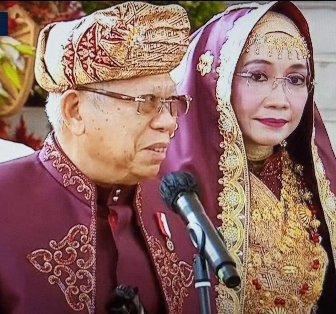 Wapres RI saat menyampaikan pidato pada upacara peringatan HUT Kemerdekaan RI Ke-78 yang diselenggarakan di Istana Merdeka. Kamis, (17/8/2023). Sumber: Screenshoot Youtube INEWS