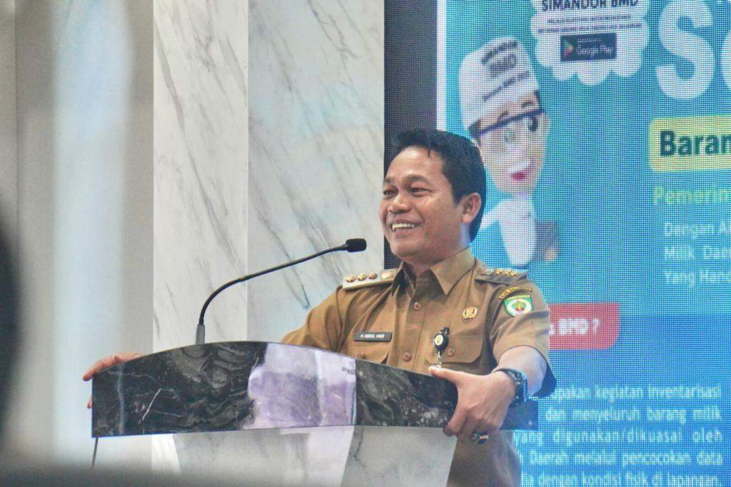 Bupati Balangan, Abdul Hadi melaksanakan launching sensus inventaris barang milik daerah (BMD), bertempat di Aula Benteng Tundakan, Kantor Bupati Balangan, Paringin Selatan, Selasa (11/7/2023).