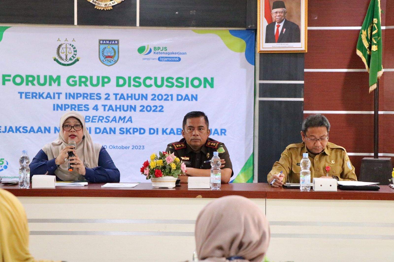 Kejari Banjar dan BPJS Cabang Banjarmasin saat menggelar FGD. Foto: Pemkab Banjar