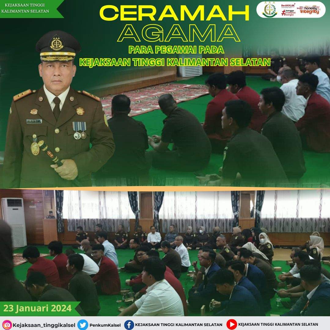 Kegiatan ceramah agama di Kejati Kalsel. Foto: @kejaksaan_tinggikalsel 5W1H