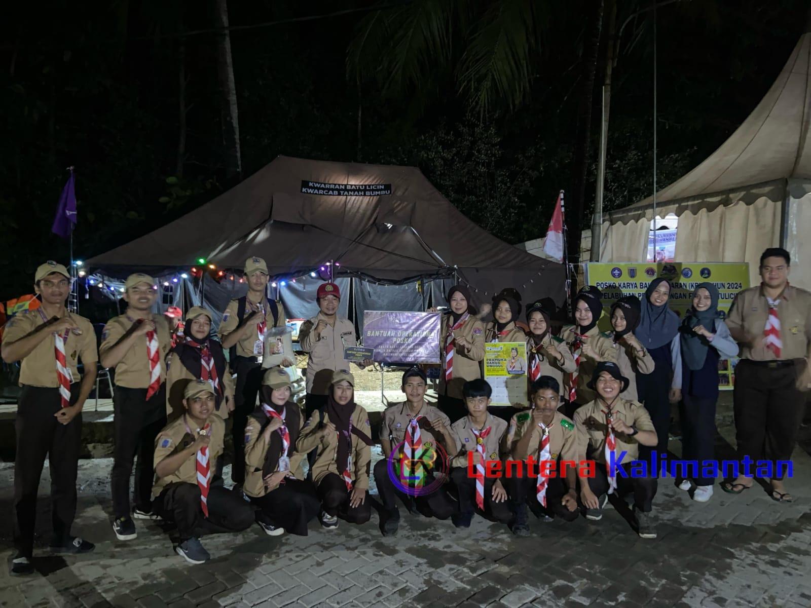 Satgas PP Tanah Bumbu menerimakan 20 paket bantuan Beras 5 Kg dan Dukungan Dana Posko KBL dari Kwarda Kalsel. Foto: Arif/lenterakalimantan.com