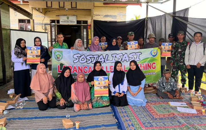 Masyarakat Desa Pimping, Kecamatan Lampihong kompak cegah illegal fishing setelah mendapatkan sosialisasi dari DKP3 Balangan. Foto: DKP3 Balangan