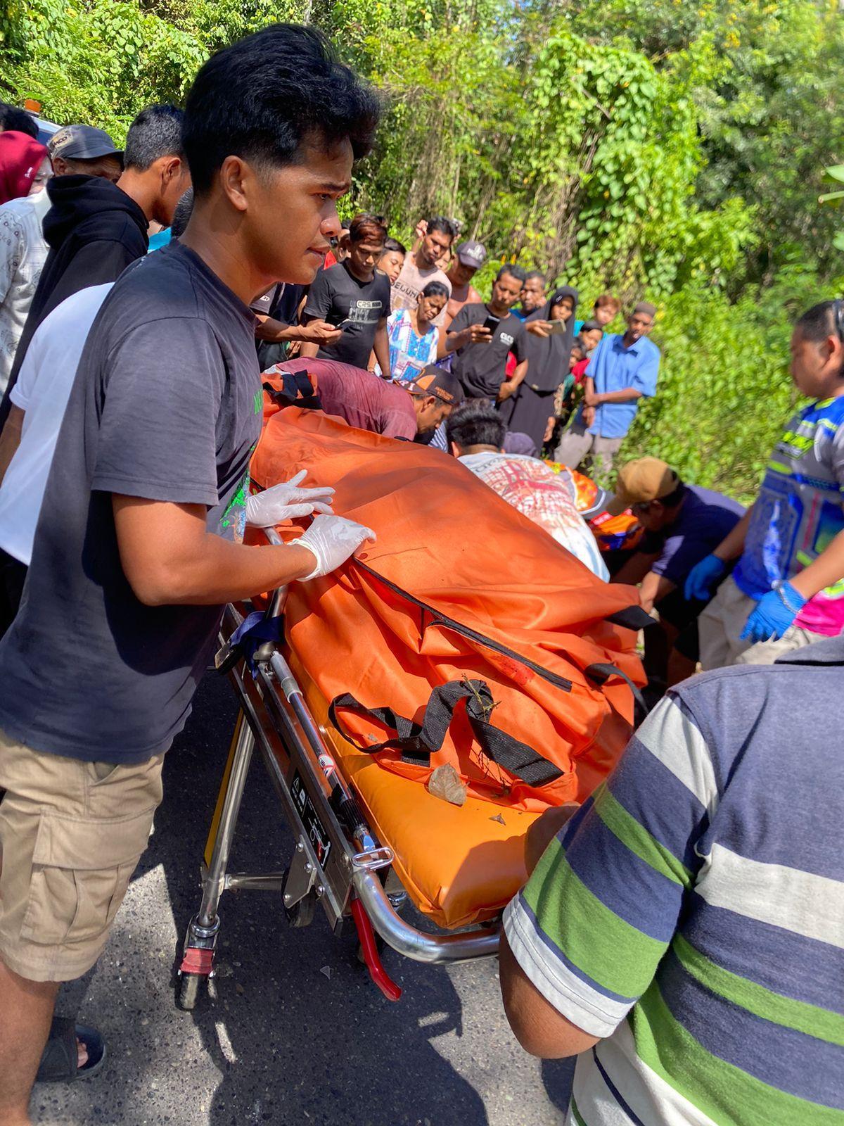 Tim Gabungan Telah Mengefakuasi Korban Kecelakaan Melibatkan Mobil Dan Sepeda Motor, Kasat Lantas Polres Balangan.