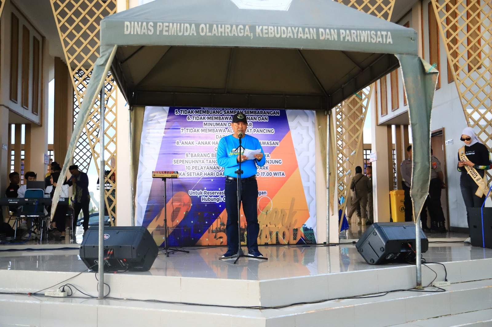 Pj. Bupati Barito Kuala, Mujiyat saat menyampaikan sambutan dalam pembukaan Ecopark