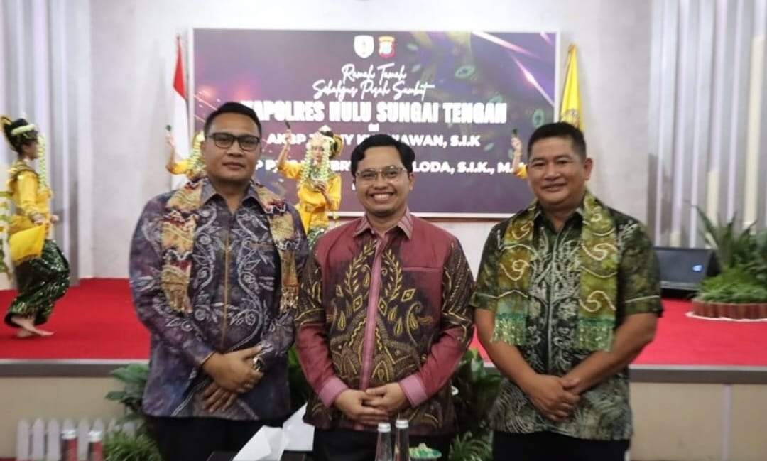 Bupati HST H Aulia Oktafiandi saat menghadiri acara ramah tamah dan pisah sambut Kapolres HST. Foto Humas Bupati HST