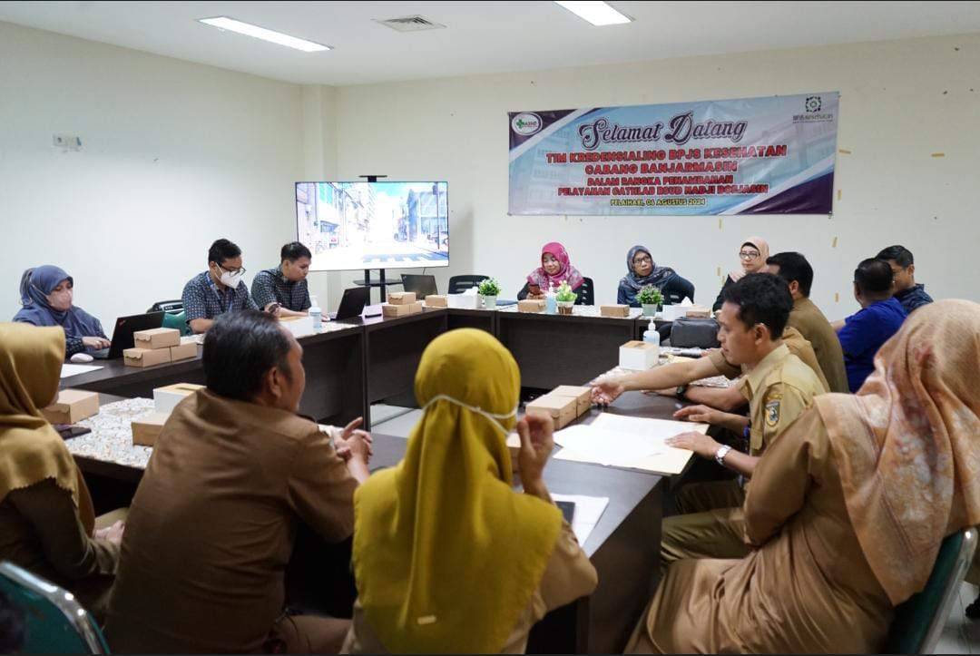 Kegiatan Rumah Sakit Umum Daerah (RSUD) Hadji Boejasin menerima Tim Kredensialing Badan Penyelenggara Jaminan Sosial (BPJS) Kesehatan cabang Banjarmasin, Kalimantan Selatan. Foto: Humas RSUD Hadji Boejasin