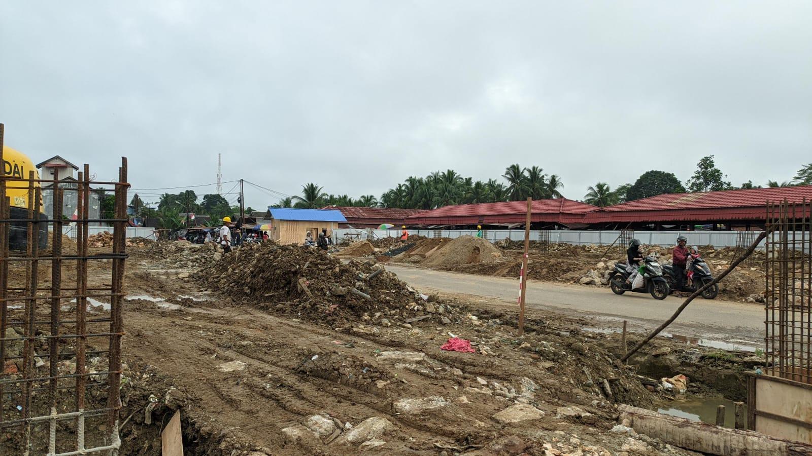 Potret konstruksi Pasar Kapar. Foto: JM/lenterakalimantan.com