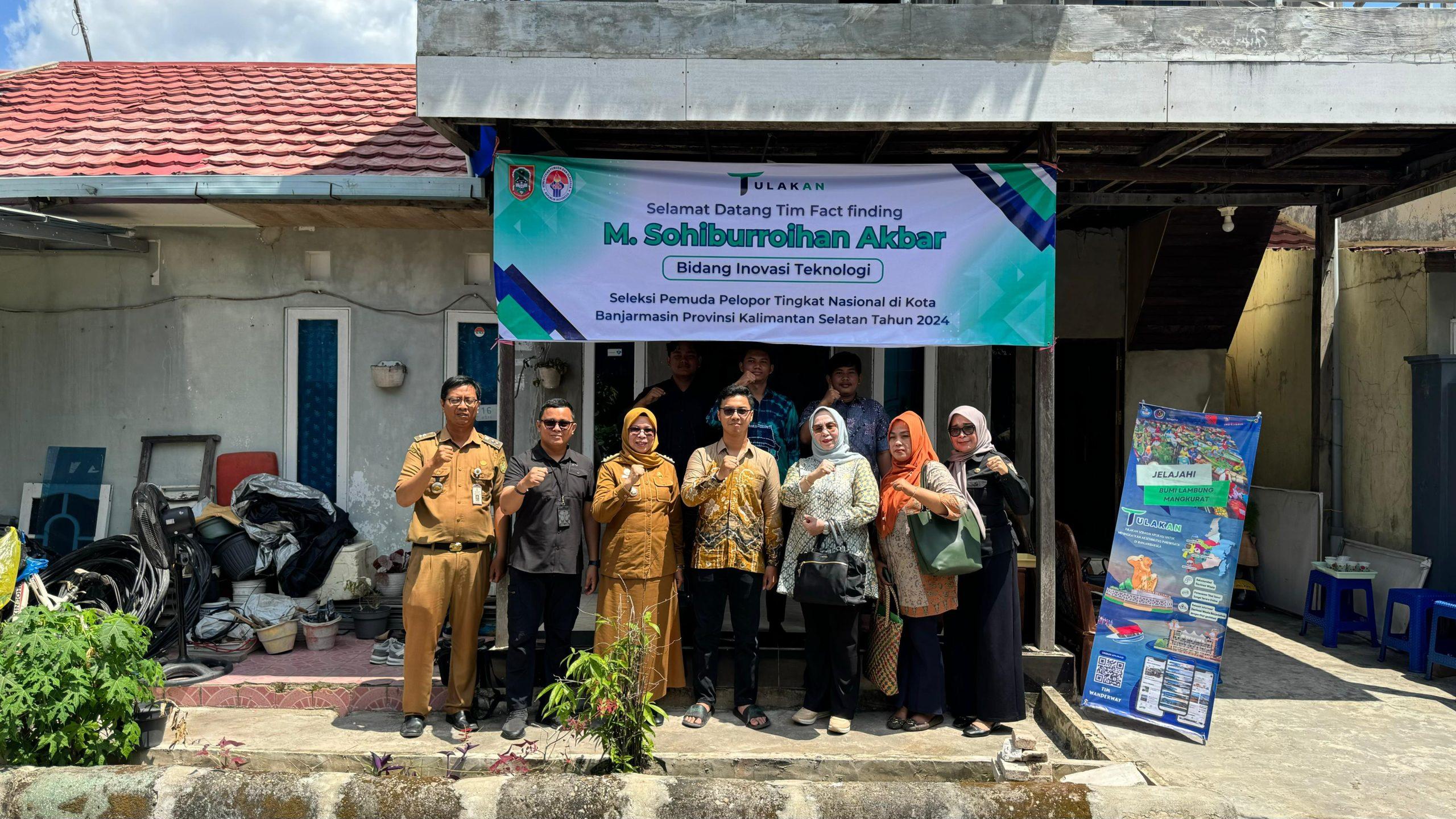 Mewakili Provinsi Kalimantan Selatan (Kalsel) M Sohiburroihan Akbar asal Kota Banjarmasin mendapat kunjungan dari Tim Kementerian Pemuda dan Olahraga (Kemenpora) RI, dalam rangka survei lapangan ke rumah kepeloporan yang terletak di Kelurahan Sungai Andai, Selasa (3/9/2024). Pemko Banjarmasin