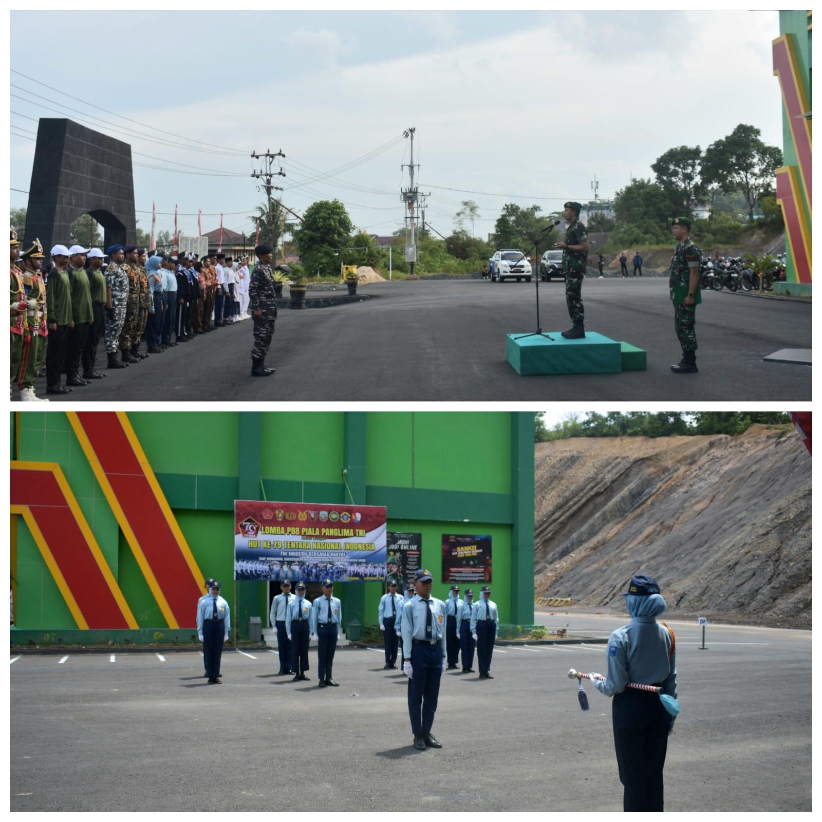 Kegiatan lomba PBB yang dibuka Dandim 1004 / Ktb Letkol Inf Bayu Oktavianto sudibyo di halaman Makodim 1004 Kotabaru. Foto : Pendim kodim 1004 / putri LK.Com.