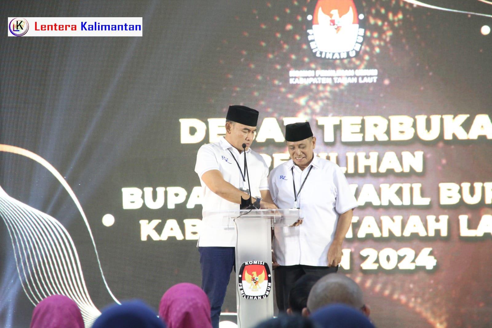 Debat Pilkada 2024 Tanah Laut calon bupati dan calon wakil bupati di Balairung Tuntung Pandang Pelaihari. Foto: Asep/lenterakalimantan.com