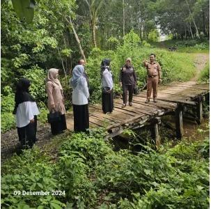 Anggota DPRD Tala Giyarti dari Fraksi NasDem mengecek kondisi jembatan usulan warga. Foto: Istimewa