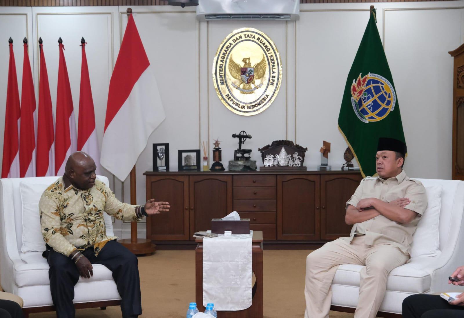 Kementerian Agraria dan Tata Ruang/Badan Pertanahan Nasional (ATR/BPN) berkoordinasi dengan Kementerian Hak Asasi Manusia (HAM) terkait administrasi pertanahan,Rabu (15/1/2025). Foto: Humas Kementerian ATR/BPN