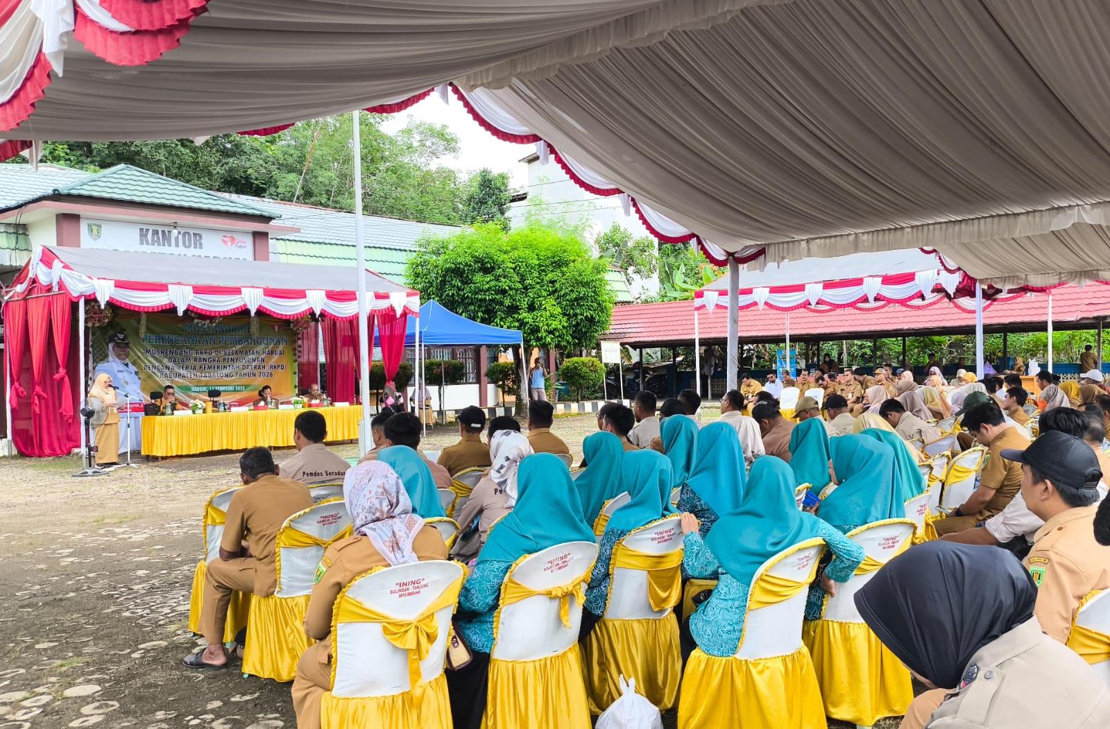 Pembukaan acara Musrenbang RKPD 2026 tingkat Kecamatan Haruai. Foto: JM/lenterakalimantan.com