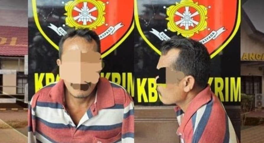 Buron selama berbulan-bulan, pelaku tindak pidana pencurian handphone di Desa Mantimin, Kecamatan Batumandi, Kabupaten Balangan, berinisial AR (48), berhasil diamankan Unit Reskrim Polsek Batumandi, pada Kamis (13/2/2025). Foto: Humas Polres Balangan