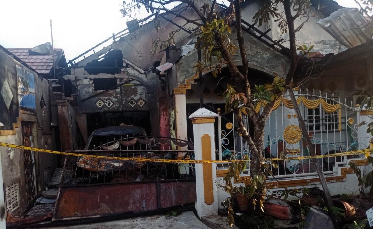 Lokasi kejadian sudah dipasangi garis polisi, Kamis (20/2/2025). Foto: BPBD Banjarmasin