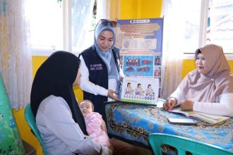 Ketua TP Posyandu Kalsel Hj Fathul Jannah Kunjungi Rumah KIA