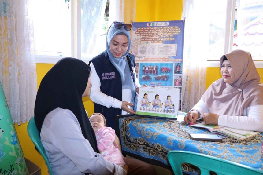 Ketua TP Posyandu Kalsel Hj Fathul Jannah Kunjungi Rumah KIA
