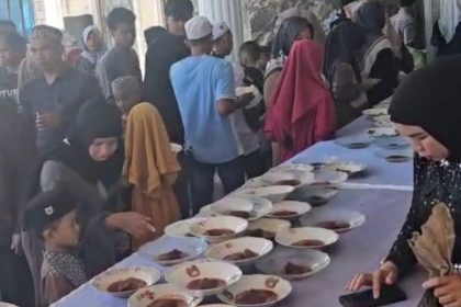 arga padati rumah Maigo Rijani kegiatan rutin tiap tahun memberikan santunan. ( Dok foto kiriman )