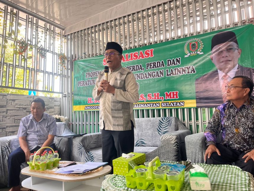 Anggota Dewan Perwakilan Rakyat Daerah (DPRD) Provinsi Kalimantan Selatan (Kalsel), Suripno Sumas, melaksanakan sosialisasi program Bedah Rumah dan Penguatan Posyandu kepada masyarakat, Sabtu (12/6/2025).