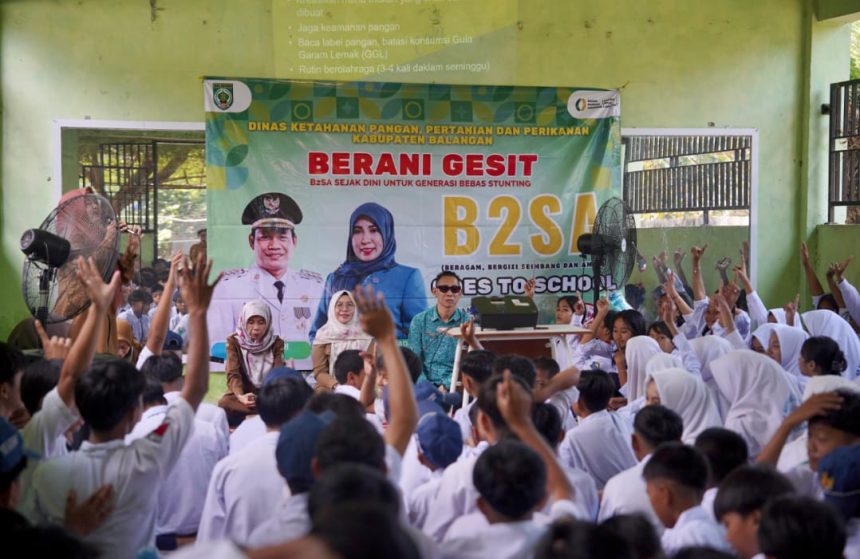 Puluhan Siswa-Siswi SMP Negeri 2 Awayan Tebing Tinggi, Balangan, saat mengikuti Edukasi Gizi B2SA Goes to School. Foto: MC Balangan