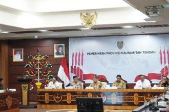 Suasana Rapat Koordinasi (Rakor) Tim Monitoring Percepatan Program Cetak Sawah dan Optimalisasi Lahan (OPLAH) tahun 2025. Foto: Antonius Sepriyono/lenterakalimantan.com
