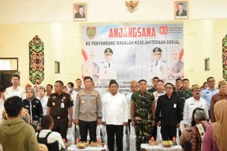 Anjangsana Pemprov Kalteng dalam rangka memperingati Hari Ulang Tahun ke-80 Kemerdekaan Republik Indonesia tingkat provinsi di Aula Panti Sosial Bina Remaja. Foto: Antonius Sepriyono/lenterakalimantan.com