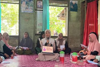 Kegiatan Penyuluhan bersama warga tamban sari baru. Foto: Amel/lenterakalimantan.com