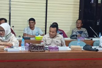 Wakil Ketua I DPRD Kotabaru, Awaludin saat memimpin RDP terkait pembagian plasma PT STP, Senin (25/8/2025).