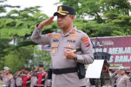 Kapolres Banjar AKBP Fadli memimpin upacara peringatan Haornas Ke-42 di Mapolres Banjar, Selasa (9/9/2025). Foto: Humas Polres Banjar