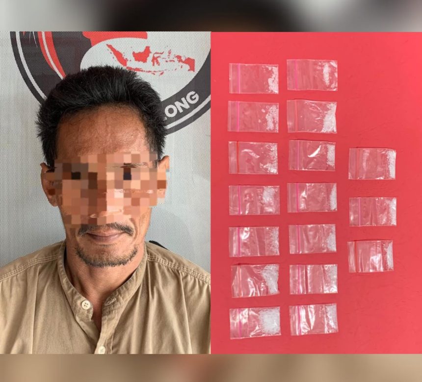 Diduga pelaku berinisial MU (44) dan barang bukti. Foro: Humas Polres Tabalong