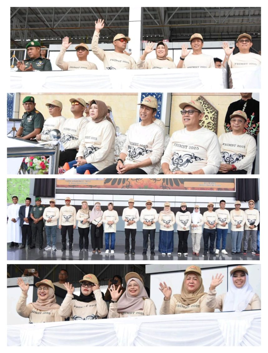 Ketua DPRD Barito Utara (Barut), Hj Mery Rukaini, didampingi Wakil Ketua II, Hj Henny Rosgiaty Rusli, dan anggota DPRD, H Taufik Nugraha, menghadiri pembukaan pergelaran Festival Budaya Iya Mulik Bengkang Turan 2025 yang dilaksanakan di Arena Tiara Batara, Selasa (9/9/2025). Foto: Istimewa