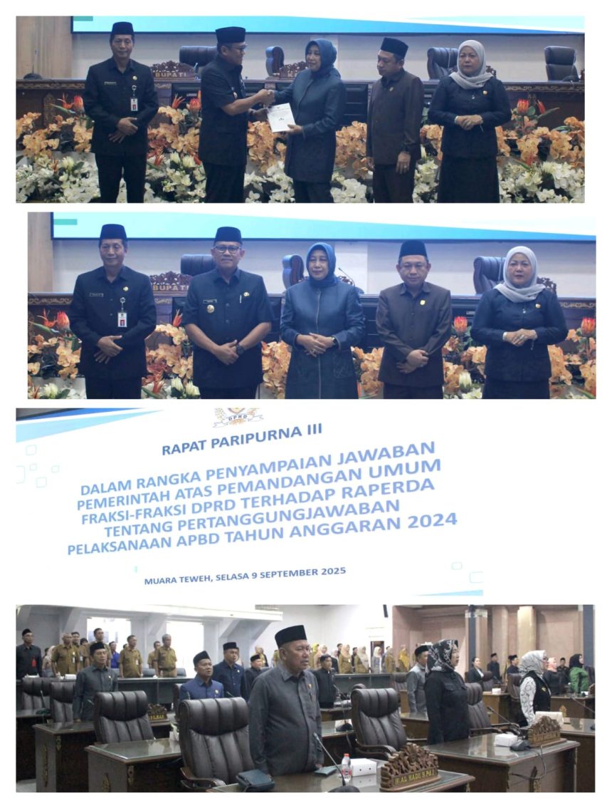 DPRD Barito Utara (Barut) menggelar Rapat Paripurna II tentang Rancangan Perubahan Kebijakan Umum Anggaran (KUA) dan Rancangan Perubahan Prioritas Plafon Anggaran Sementara (PPAS) APBD Tahun Anggaran 2025, Selasa (16/9/2025). Foto: Istimewa