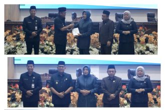 Ketua DPRD Barito Utara (Barut), Hj Mery Rukaini, memimpin Rapat Paripurna III dengan agenda penyampaian jawaban pemerintah atas Pemandangan Umum Fraksi-Fraksi DPRD, terkait Laporan Pertanggungjawaban APBD 2025 Pemkab Barut, yang digelar di Gedung Dewan, Selasa (9/9/2025). Foto: Istiemewa
