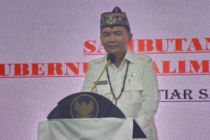 Gubernur Kalteng Agustiar Sabran saat menyampaikan sambutan di kegiatan Rapat Kerja Wilayah (Rakerwil) I Tariu Borneo Bangkule Rajakng (TBBR). Foto: Antonius Sepriyono/lenterakalimantan.com