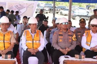 Pj Bupati Barito Utara Resmikan Pemancangan Tiang Pertama Pembangunan Mako Polres Barito Utara