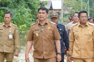 Bupati Barito Utara Tinjau Dampak Banjir di Desa Sei Rahayu I, Salurkan Bantuan untuk Warga