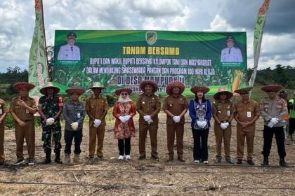 Bupati Barito Utara Tanam Jagung Hibrida di Desa Mampuak, Dorong Produktivitas Pertanian Daerah