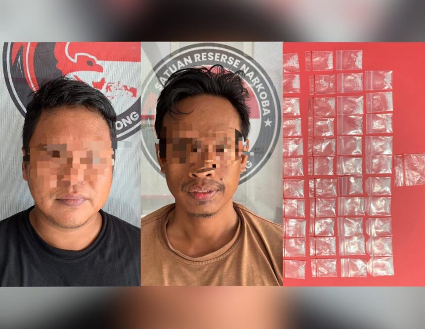 Kedua pelaku bersama barbuk sabu. Foto: Humas Polres Tabalong