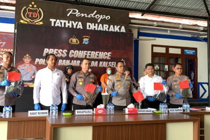 Foto: Barang bukti penganiayaan yang diamankan Polres Banjar